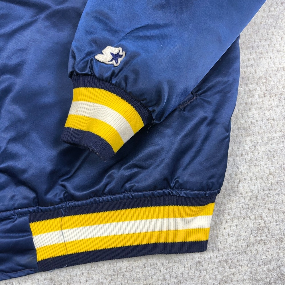 Vintage West Virginia Mountaineers Jacket Men XL Starter Satin Bomber  80s WVU‎ - Picture 4 of 16